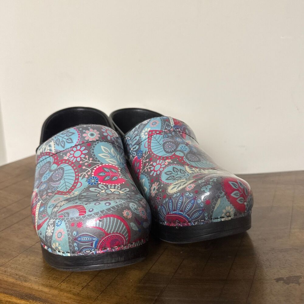Dansko Paisley Floral Professional Clogs Nursing Shoes EU 39 US 8.5-9 - Picture 2 of 9